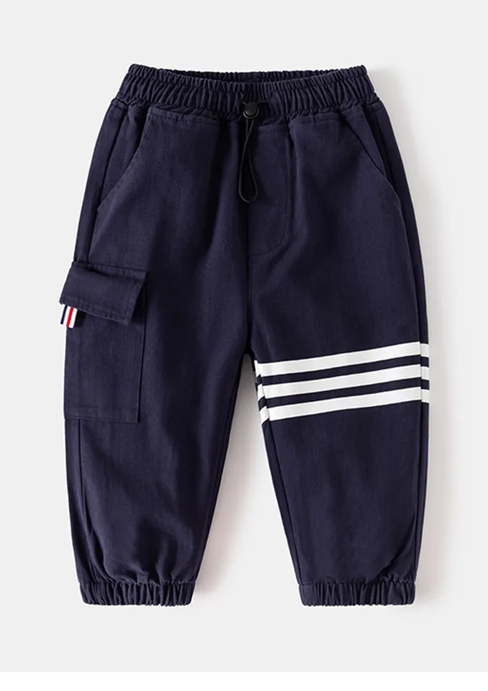 Deep Blue Cord Stopper Waist Boys Pants