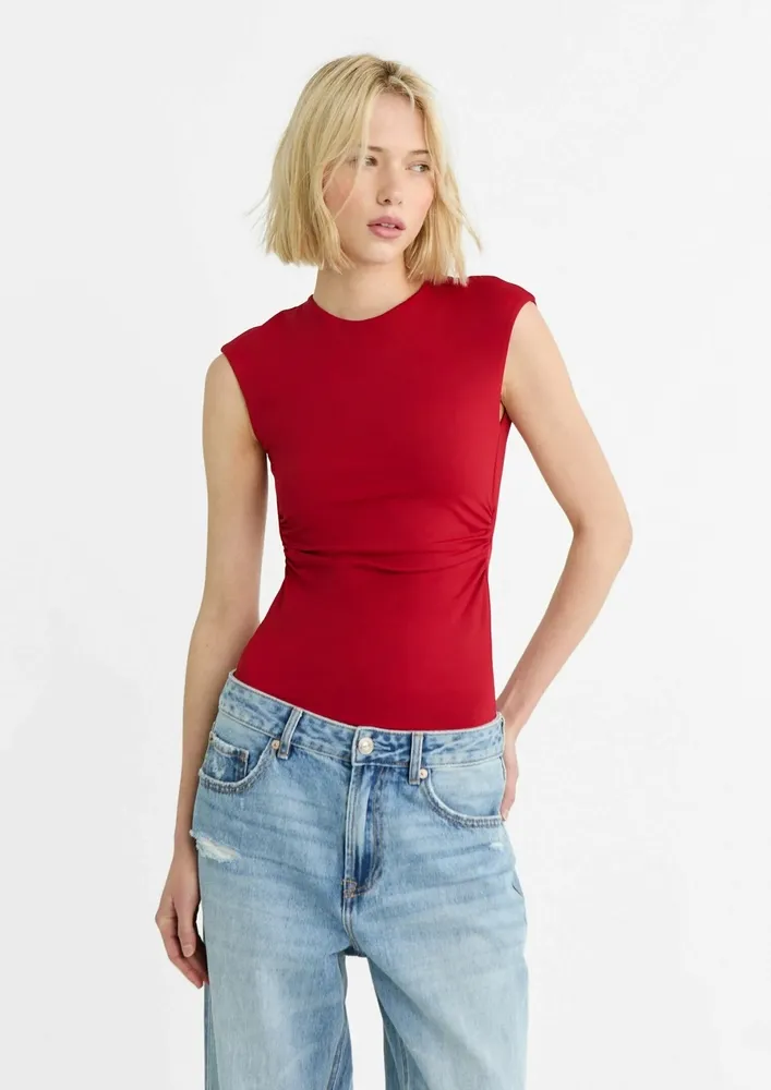 Hollow Back Red Bodysuit