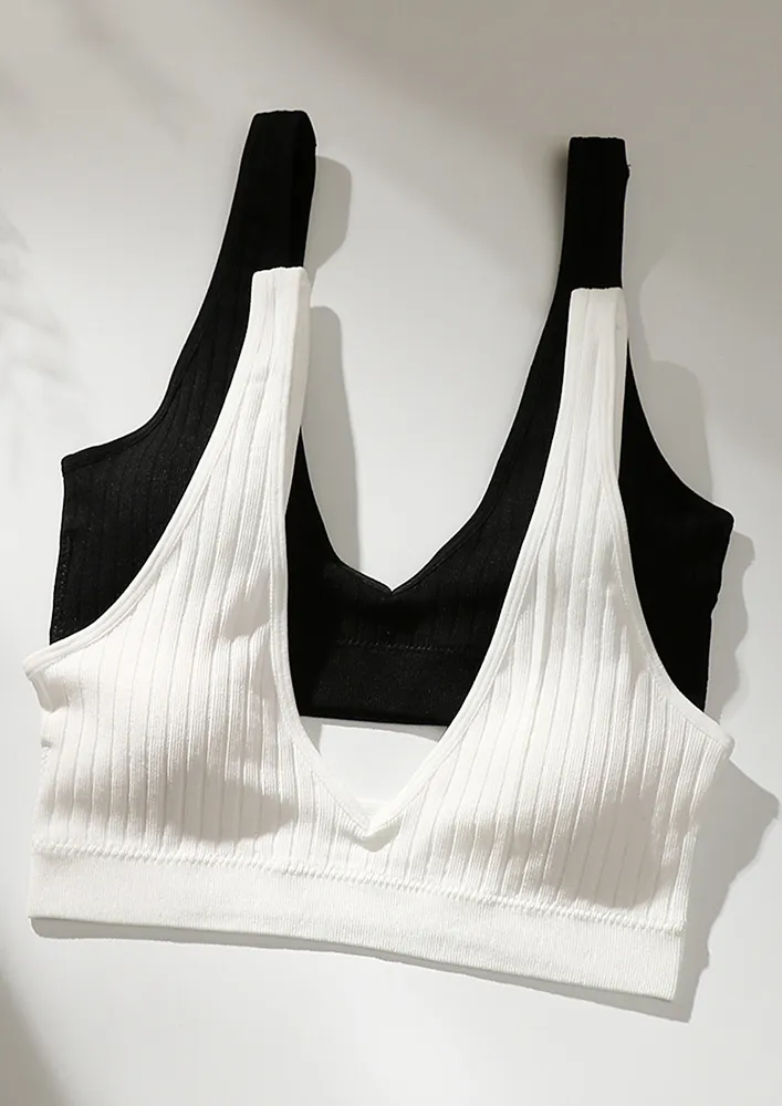 Black And White 2pc Bralette Set