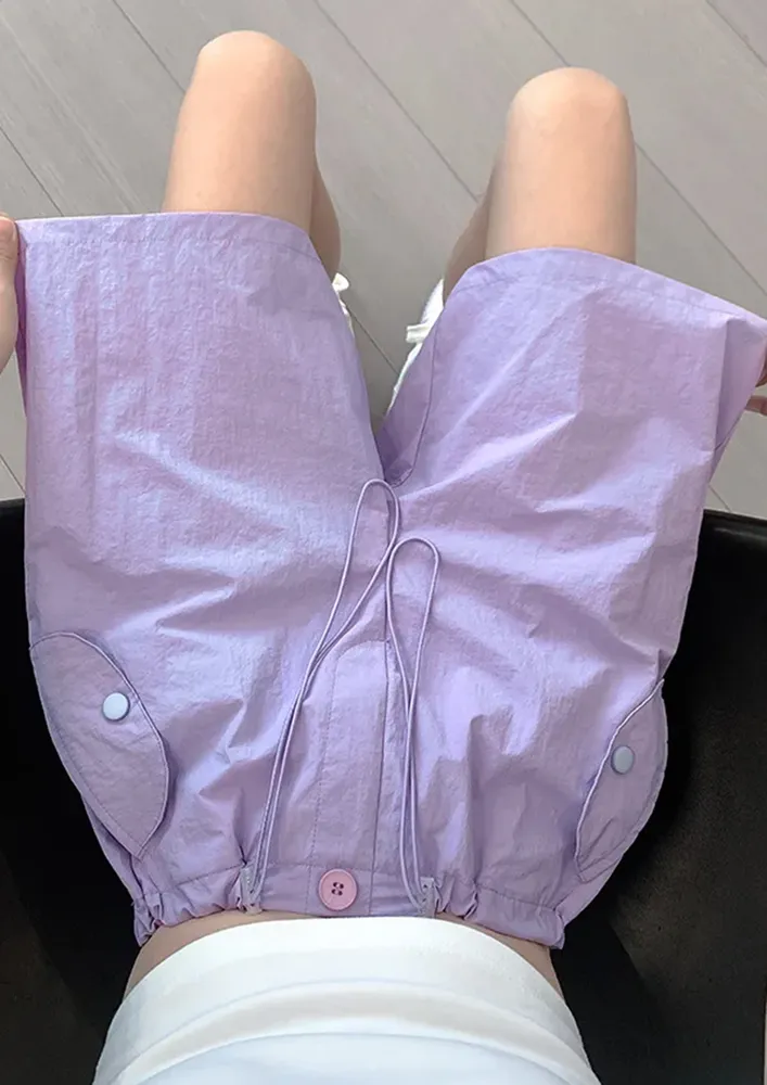 Purple Cord Stoppers Wide Shorts