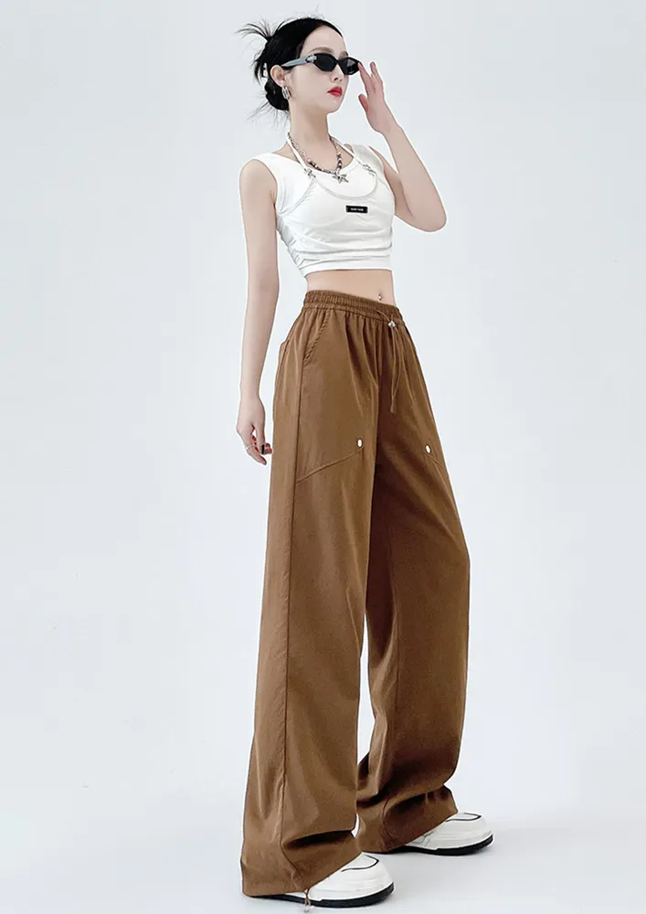 Nylon Straight Cord Stopper Pants