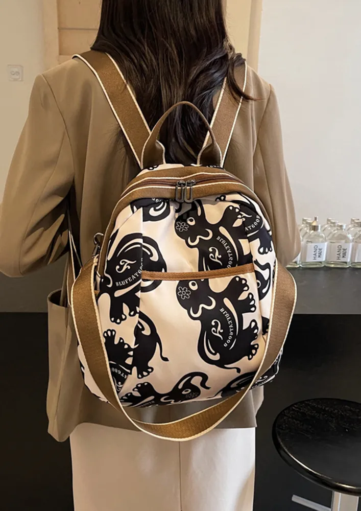 ETHNIC PRINT CANVAS BACKPACK