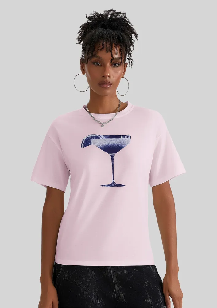 Pink Graphic Regular Fit Tee