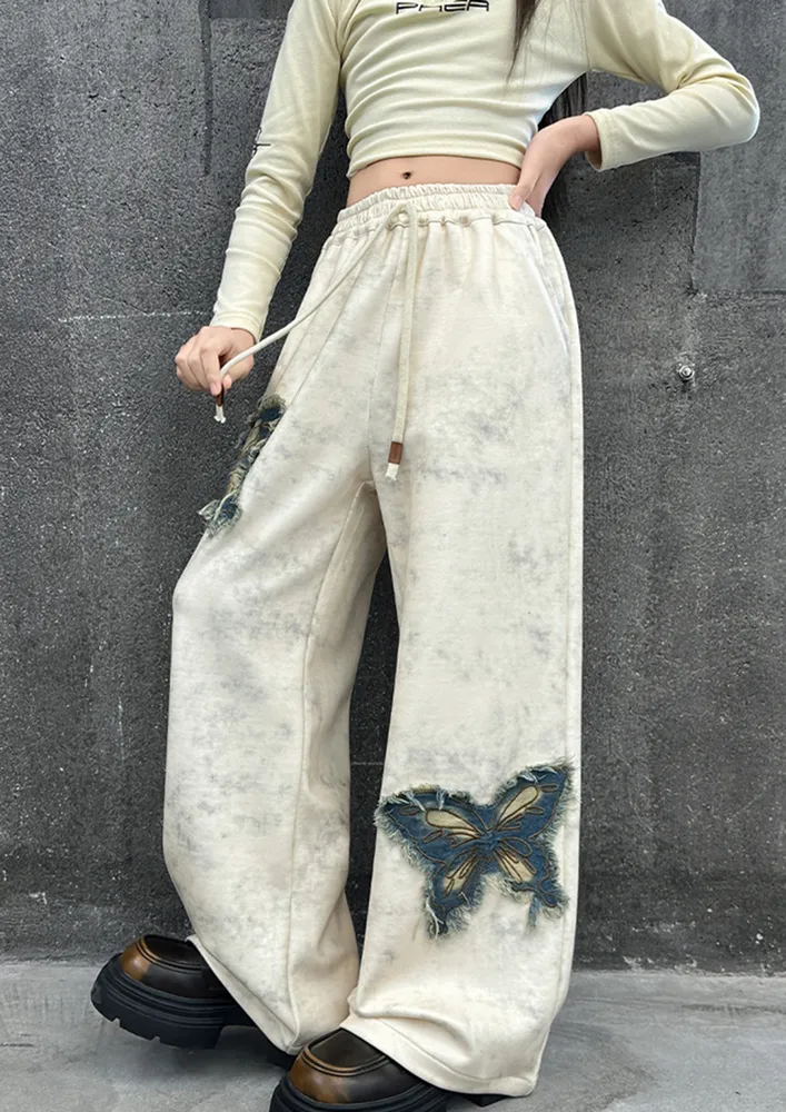 Tie-dye Butterfly Applique Girls Pants