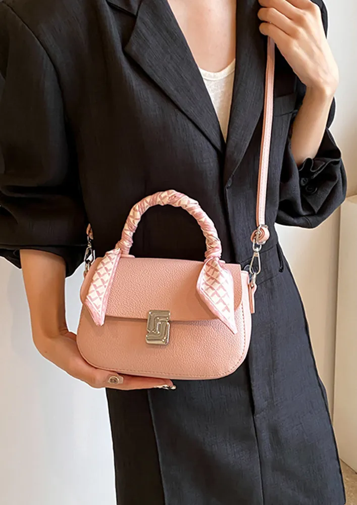 PINK FRONT FLAP CROSSBODY BAG