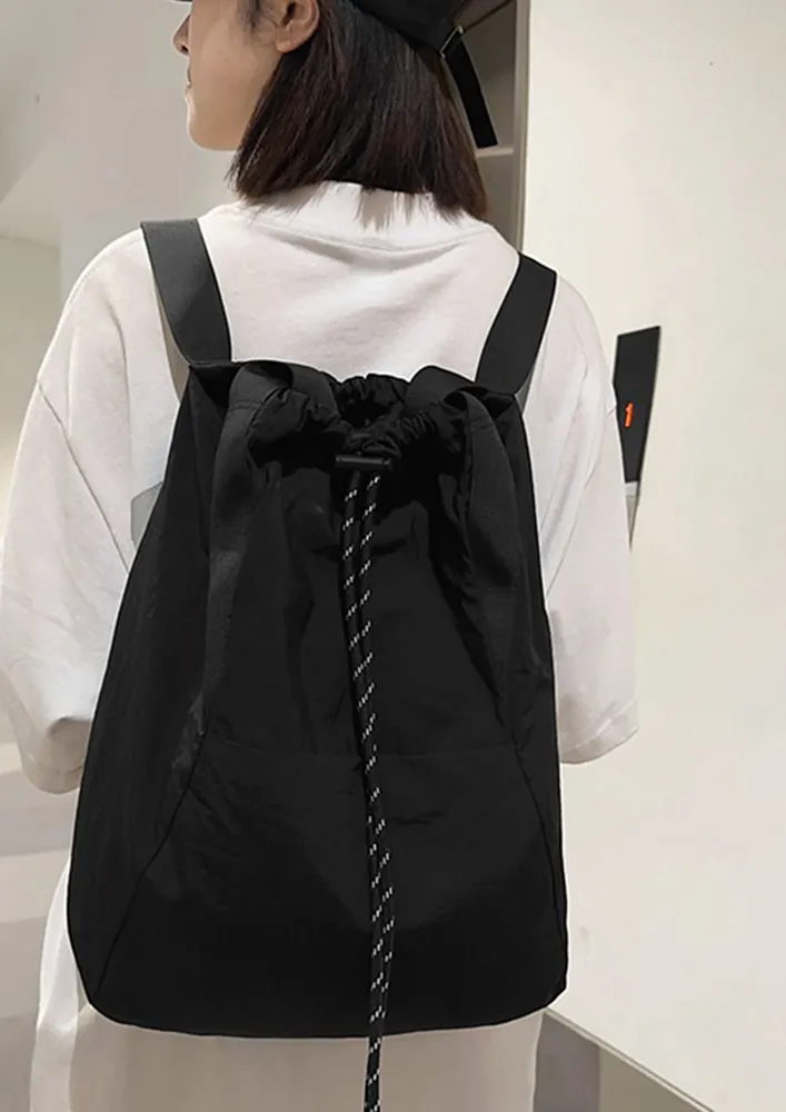 BLACK NYLON MULTIPURPOSE BACKPACK