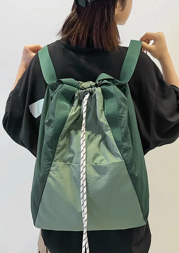 GREEN NYLON MULTIPURPOSE BACKPACK