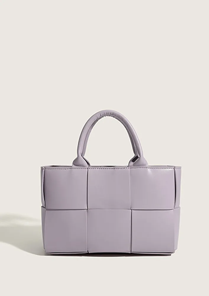 LIGHT PURPLE DOUBLE HANDLES HANDBAG