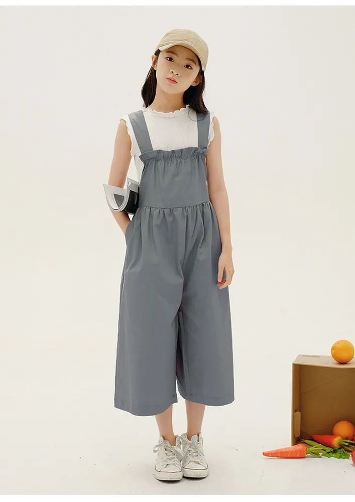 Girls Wide Leg Dungaree