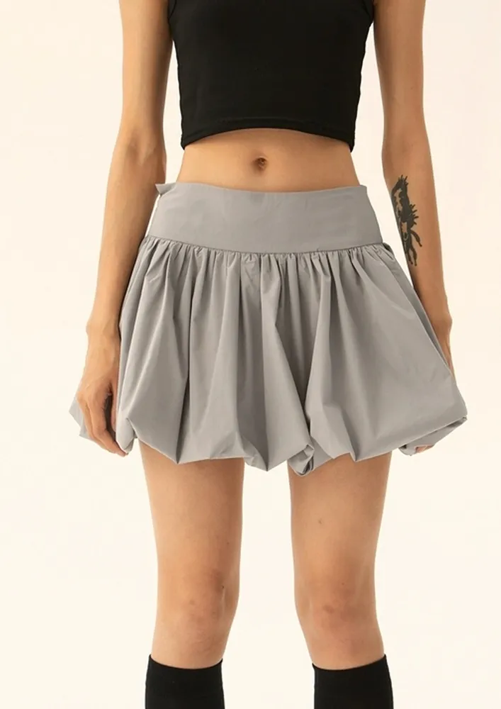 Grey Mini Balloon Skirt