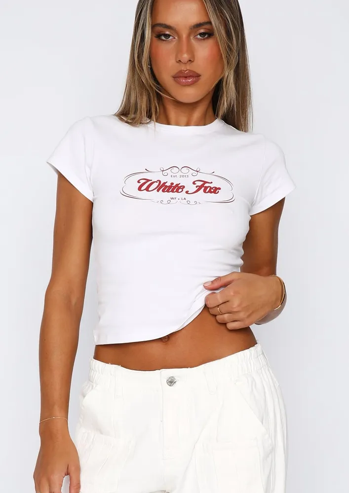 Printed White Short T-shirt
