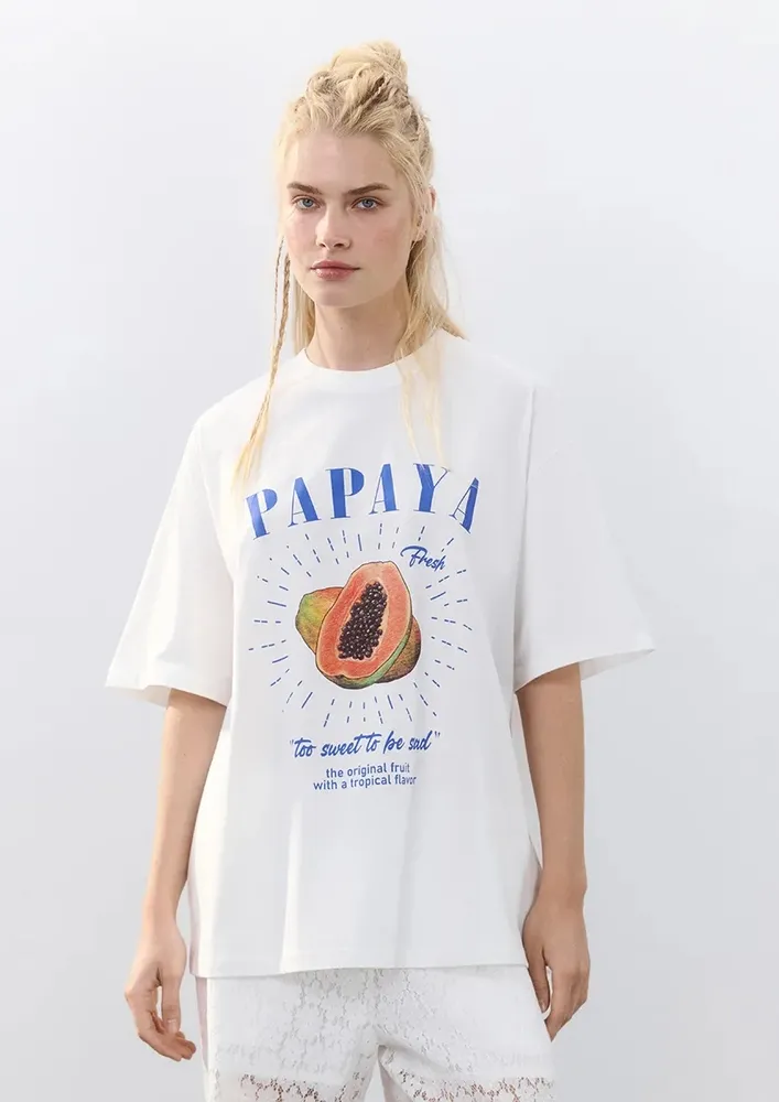 Drop-shoulder Sleeves White T-shirt