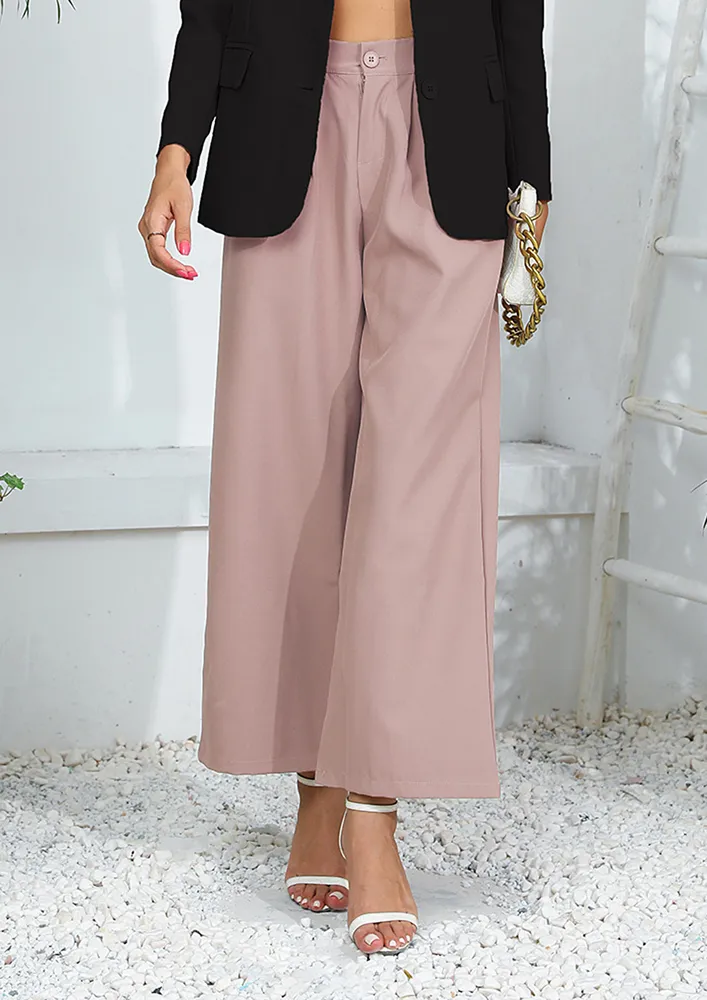 Pink Wide Fit Ankle-length Trousers