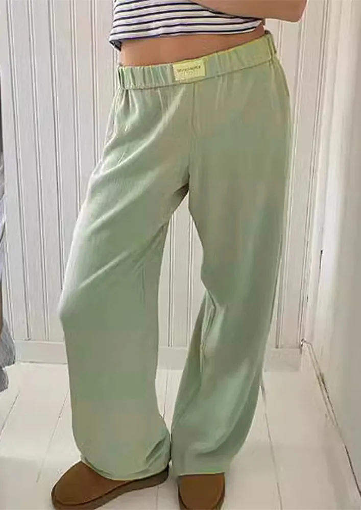 Mid-rise Pull-on Green Pants