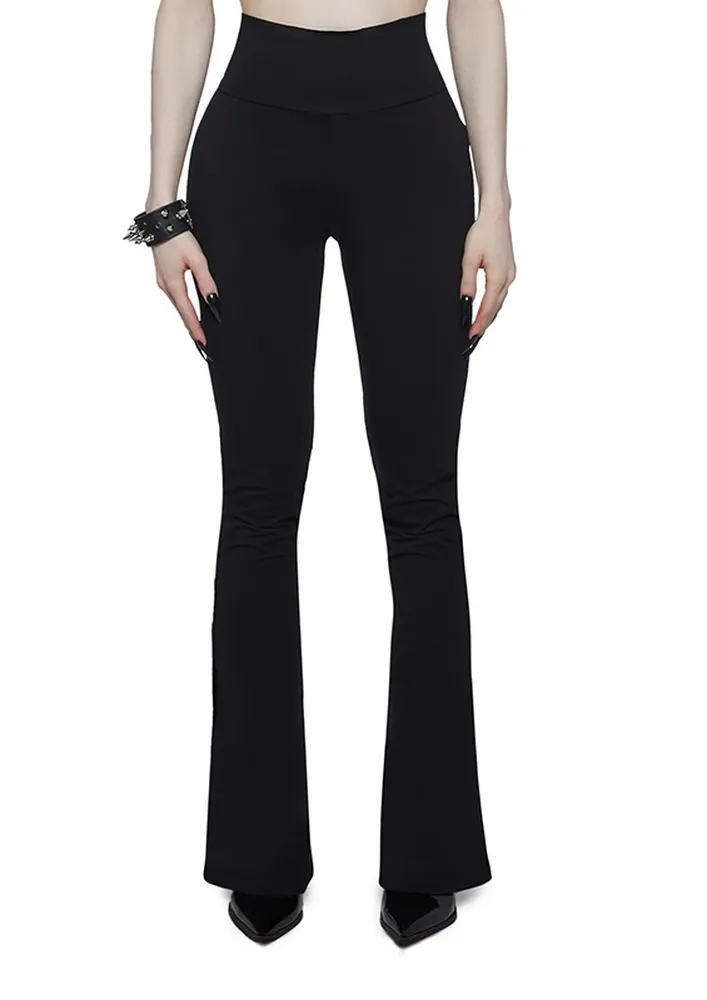 Black Embellished Bootcut Leggings