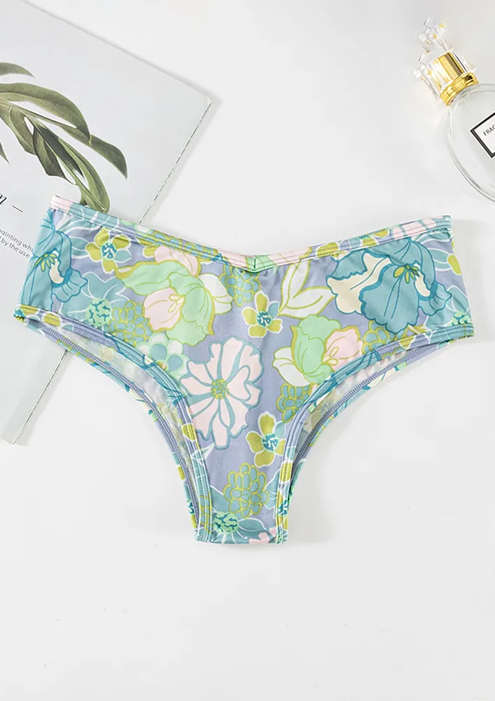 GRAY PURPLE PRINTED LOW-WAISTED BIKINI BRIEF