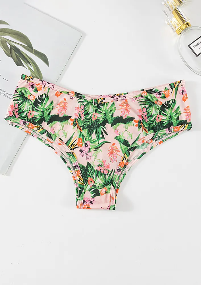 PINK PRINTED LOW-WAISTED BIKINI BRIEF