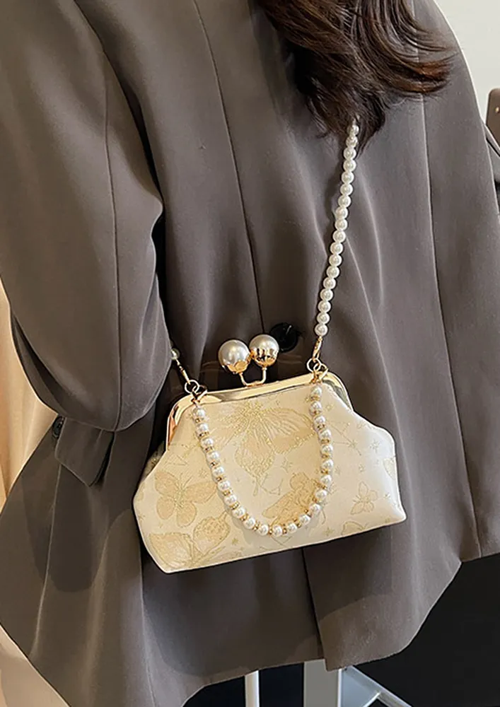 IMITATION PEARL STRAP CLUTCH