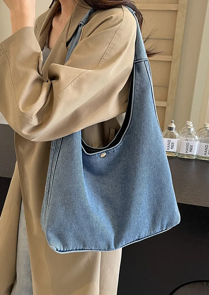 SINGLE STRAP DENIM HOBO BAG