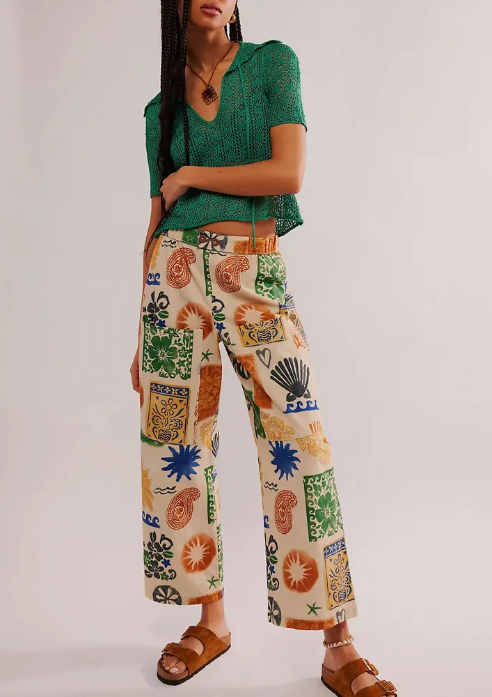 Printed Straight Ankle Length Pants