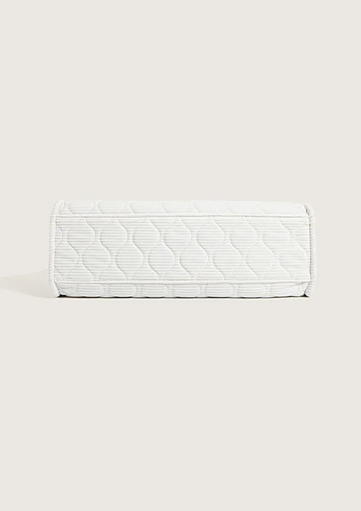 QUILTED WHITE TOTE BAG