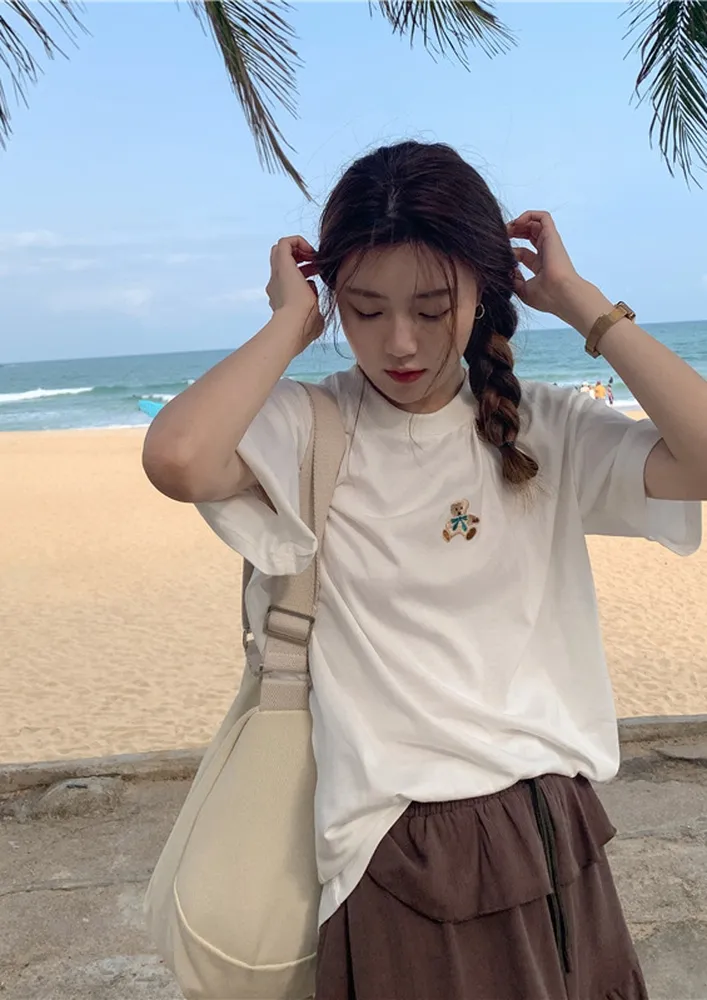 White Short Length Sleeve T-shirt