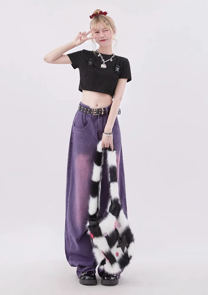 Gradient Effect Purple Boyfriend Jeans