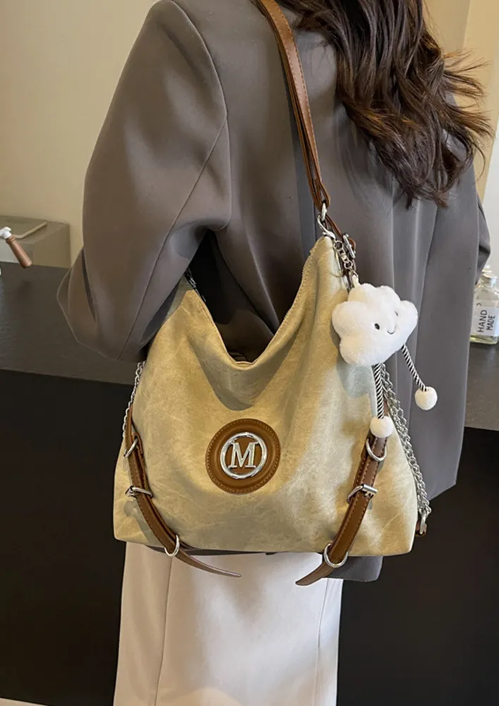 BEIGE MULTIPURPOSE HOBO BAG