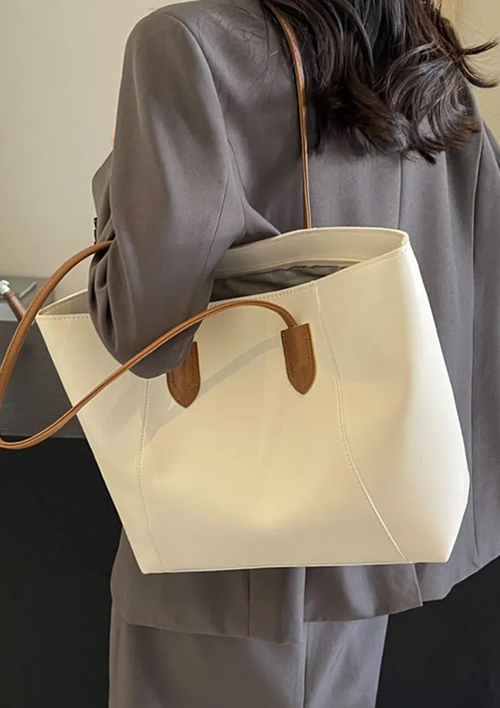 OFF-WHITE CONTRAST STRAP TOTE BAG