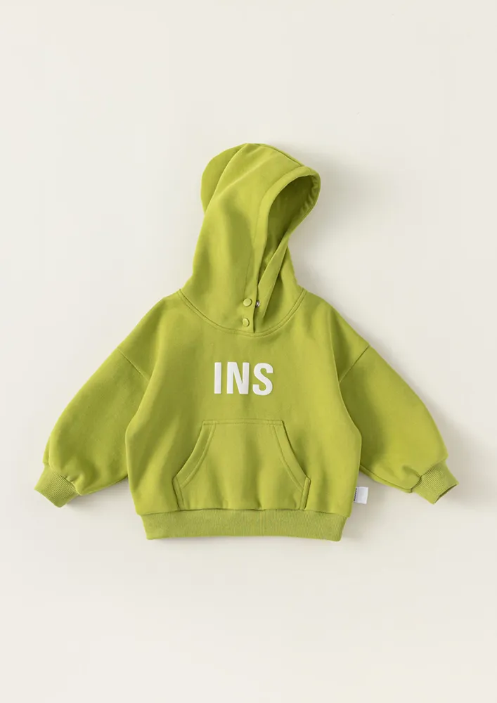 Boys Green Kangaroo Pocket Hoodie