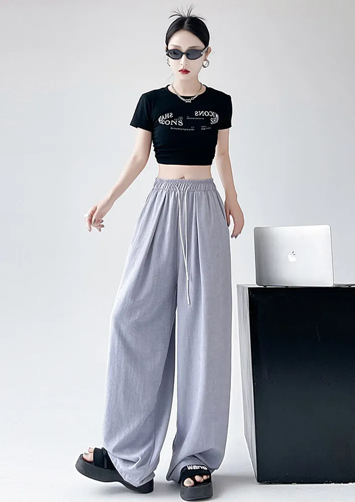 Purple High-rise Nylon Blend Wide Pants