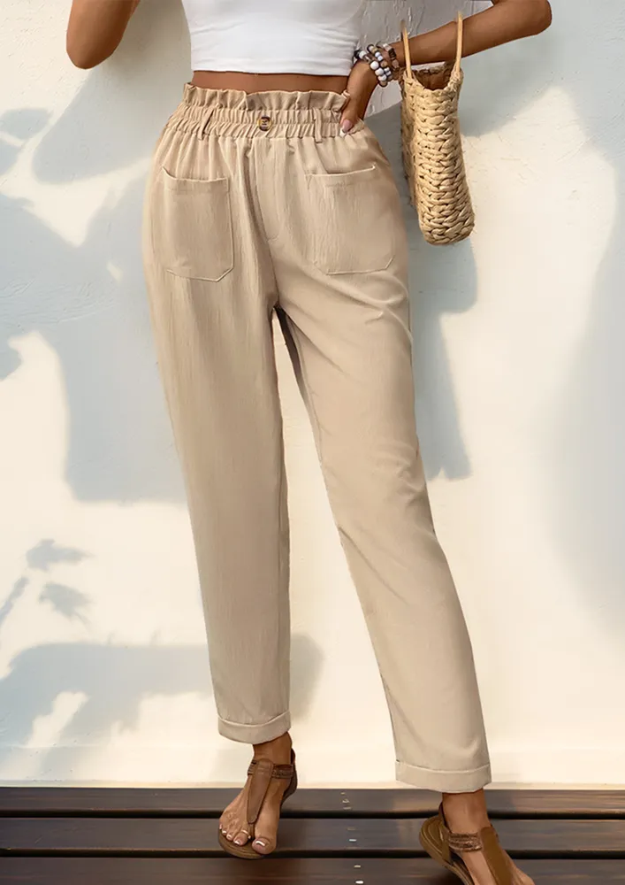 High-waist Tapered Paperbag Pants