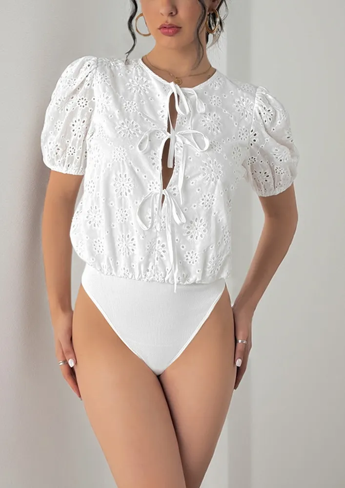 White Broderie Anglaise Bodysuit