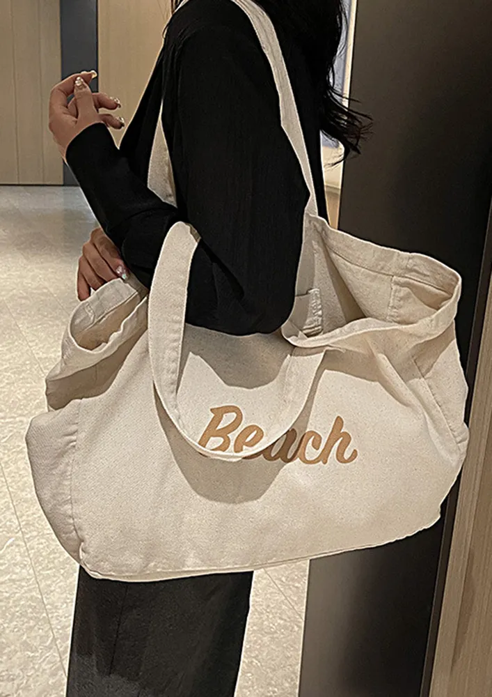 OFF-WHITE CANVAS SHOPPER BAG