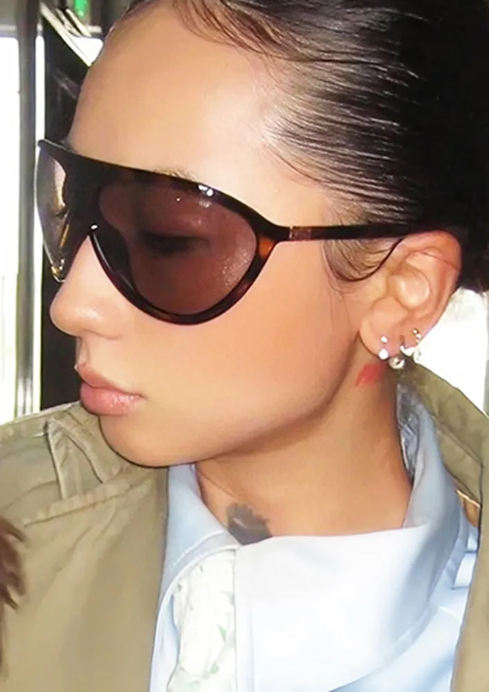 OVERSIZED TORTOISESHELL BROWN AVIATOR SUNGLASSES