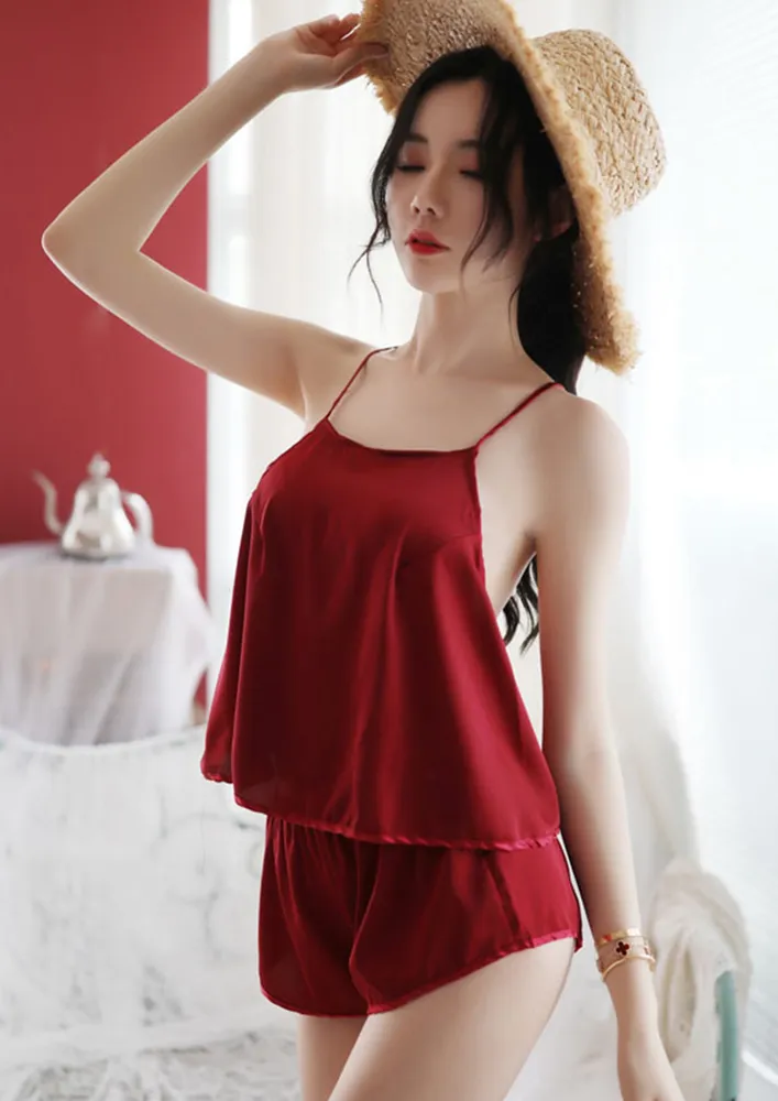Red Fs Nightwear Cami & Shorts