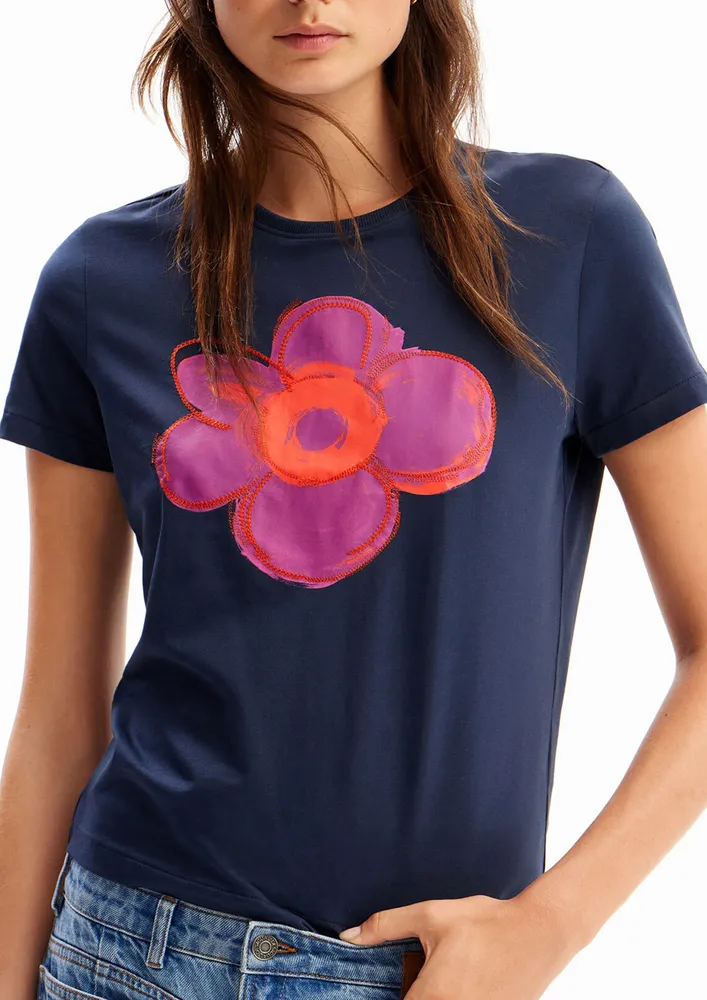 Blue Floral Print T-shirt