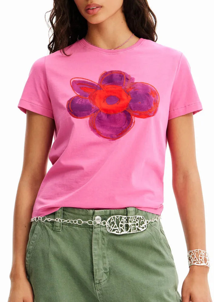 Pink Floral Print T-shirt