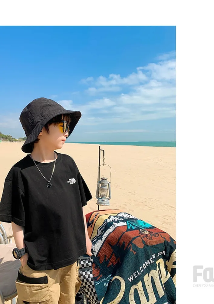 Black Printed Boys T-shirt