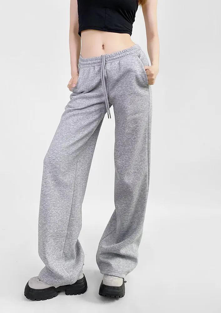 Light Grey Cord Stopper Joggers