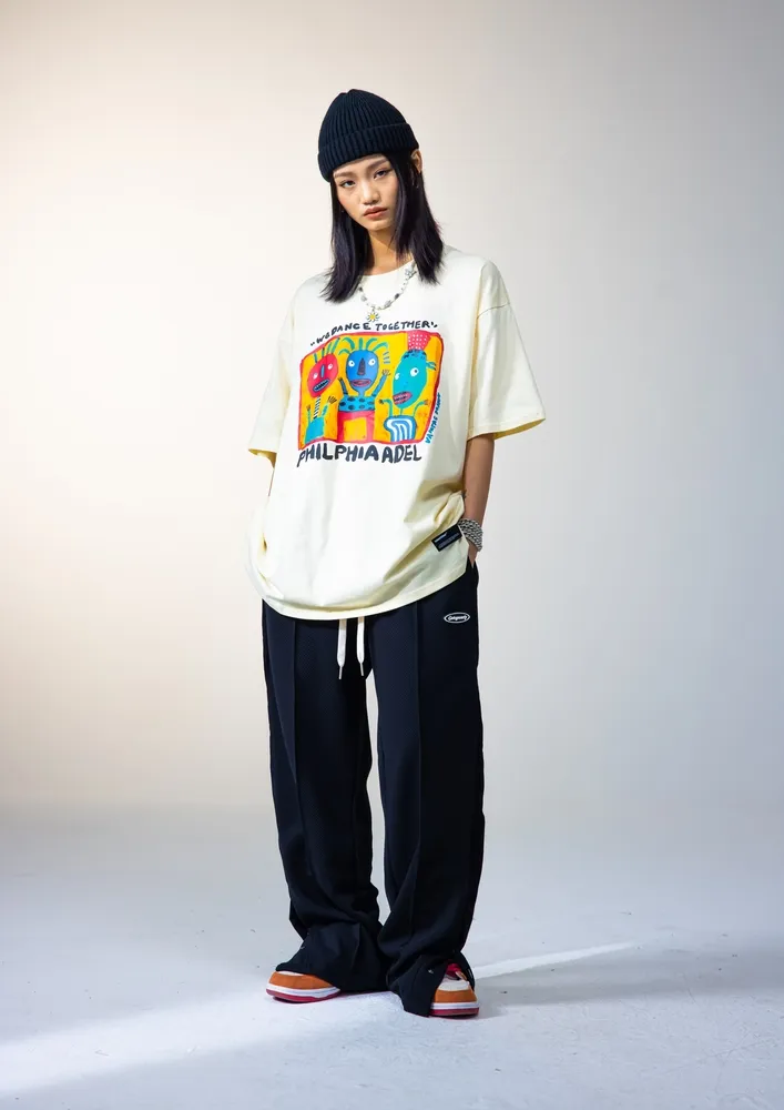 Graphic Print Longline Oversized T-shirt