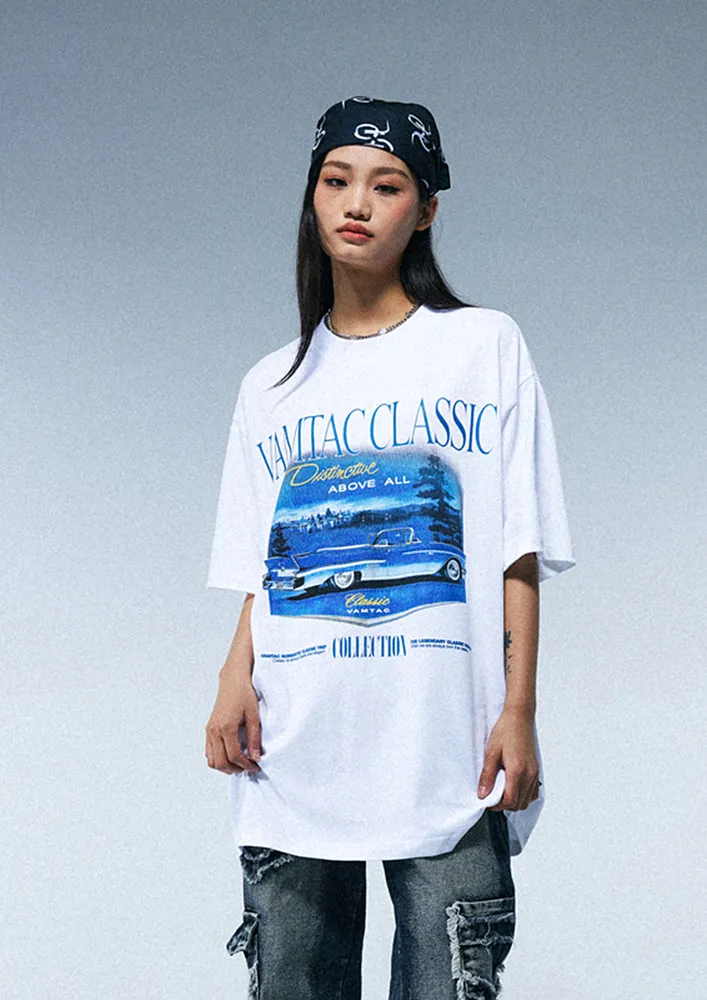 White Crew Neck Boxy Fit T-shirt