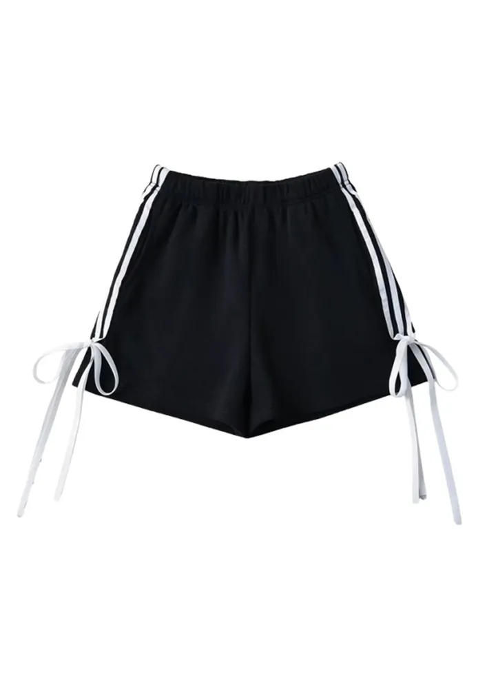 BLACKCONTRAST BOW-TIE WIDE SHORTS