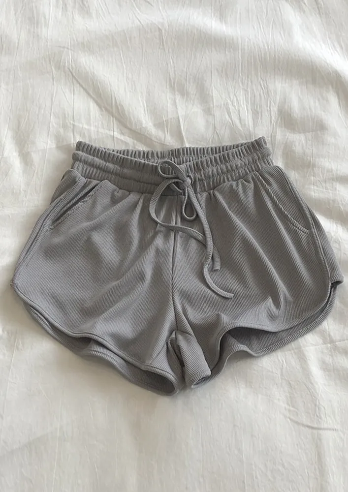 Grey Free Size Polyester Shorts