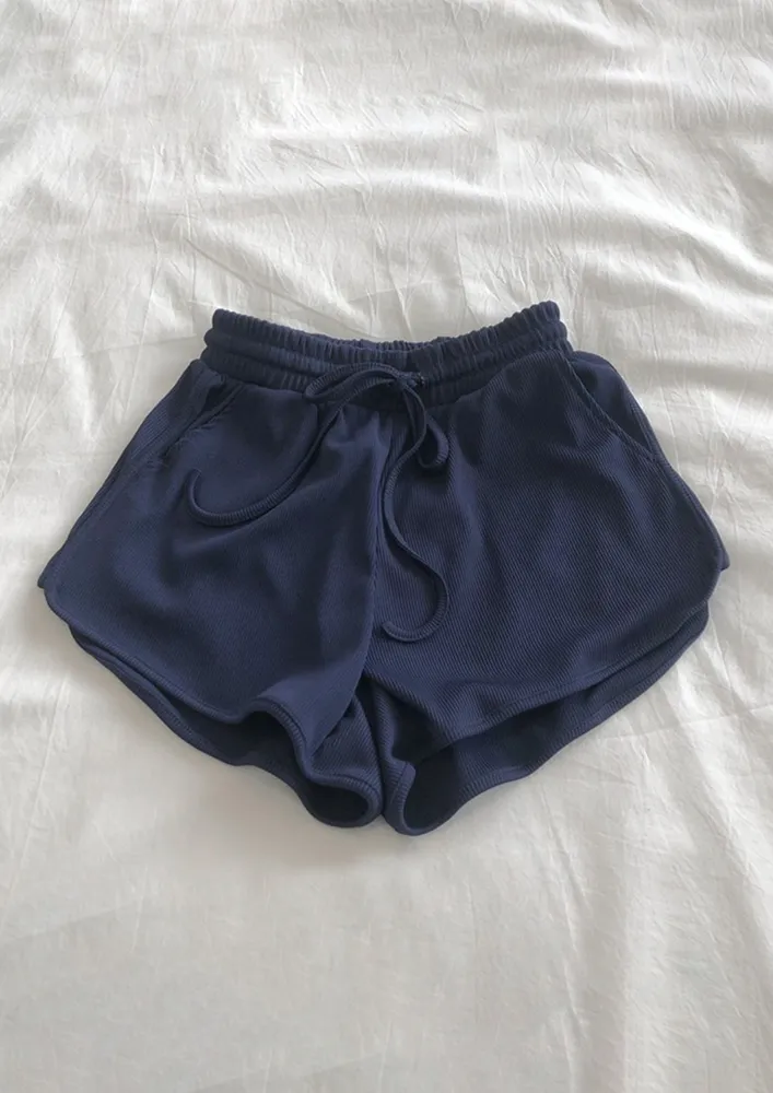 Deep Blue Free Size Polyester Shorts