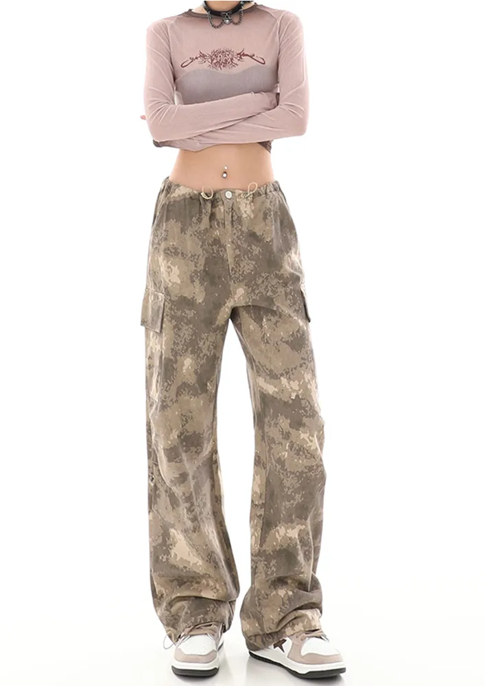 Straight Camouflage Pattern Pants