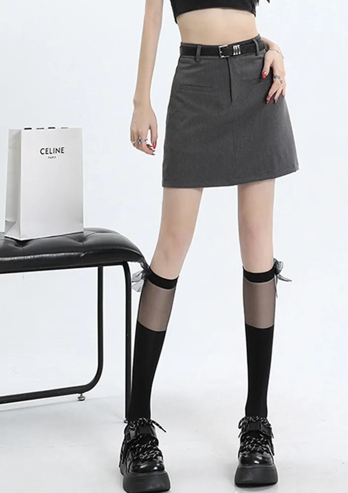 Grey High-rise A-line Skort