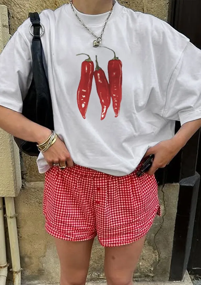 White Boxy 3d Print T-shirt