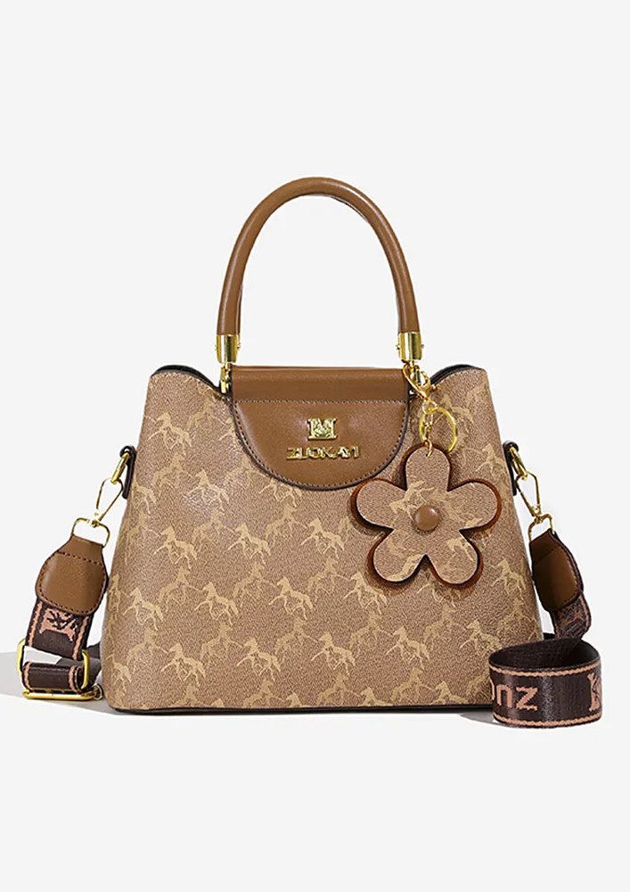PRINTED DOUBLE HANDLE HANDBAG