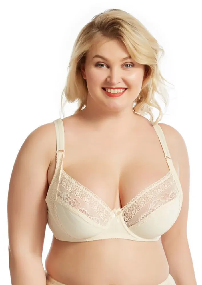 Beige Non-padded Full-figure Plus Size Bra